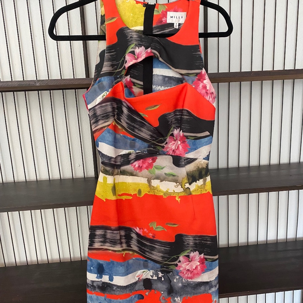 Milly Multicolor Cutout Dress